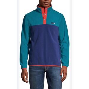 Land's End Oeko-Tex Standard 100 1/4 snap button fleece pullover Size Large